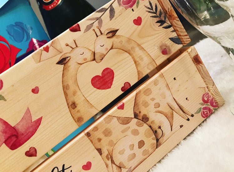 Wedding, Anniversary, Valentine's Day personalised crate