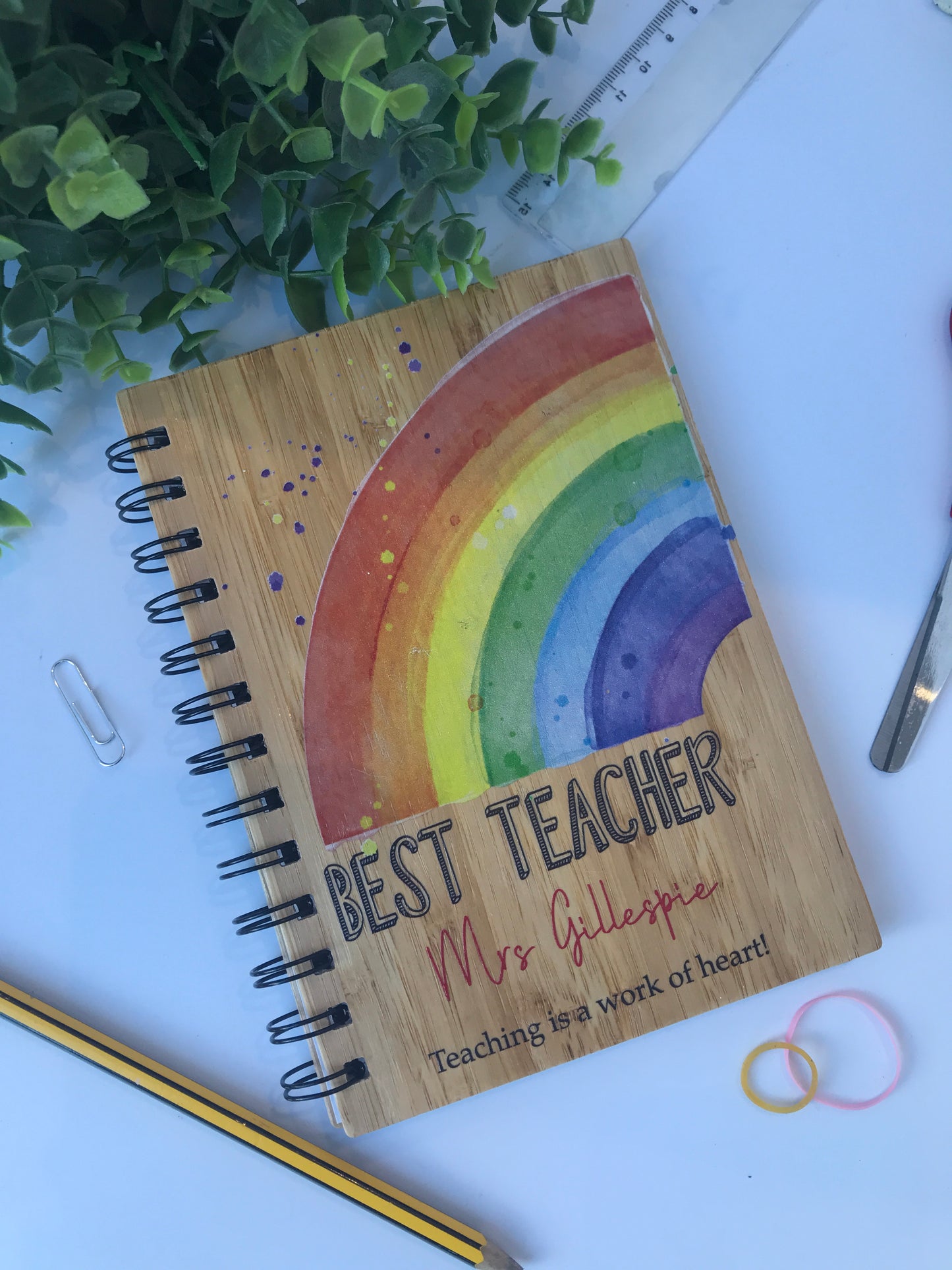 Teacher's wooden notebook