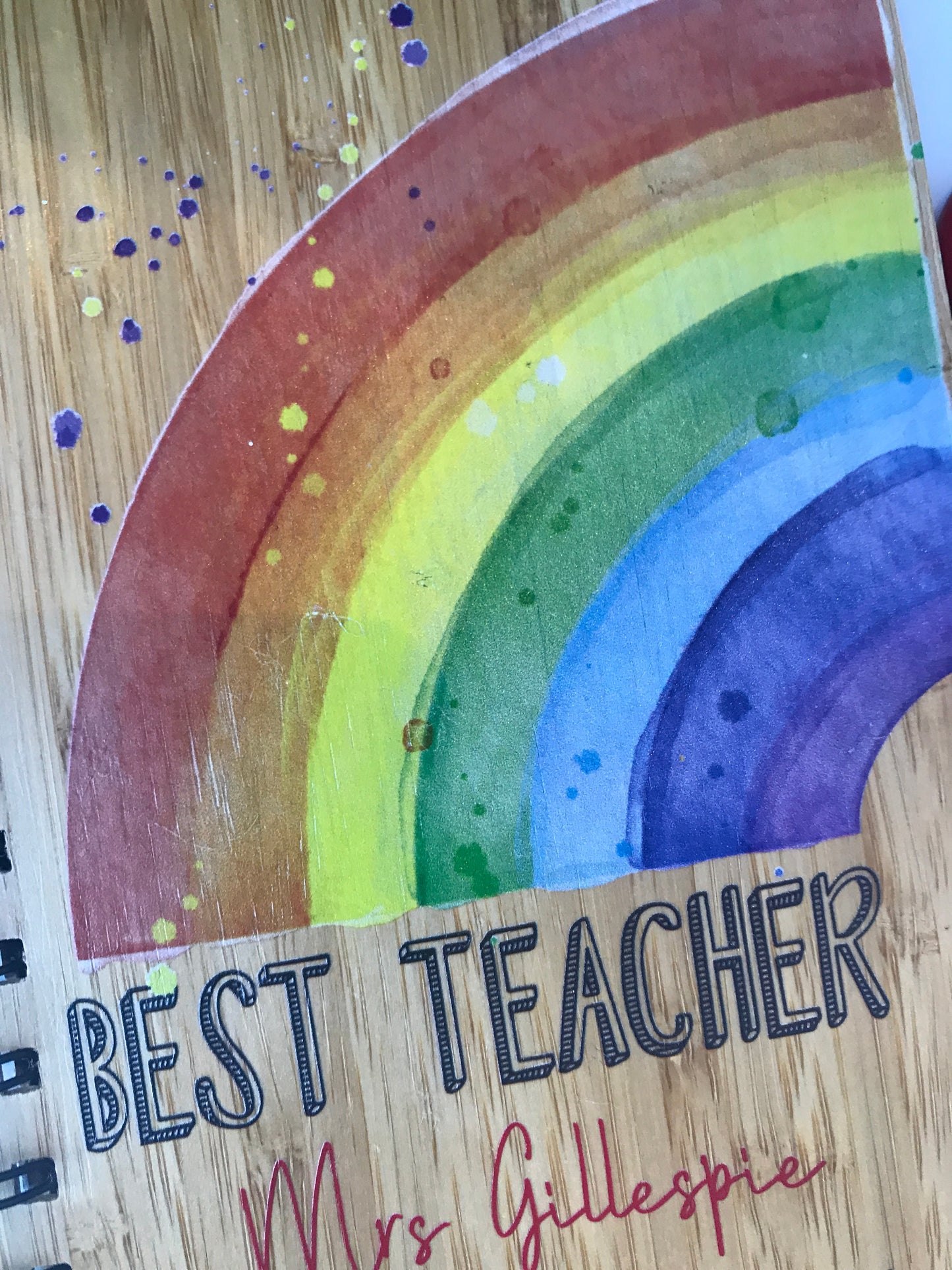 Teacher's wooden notebook