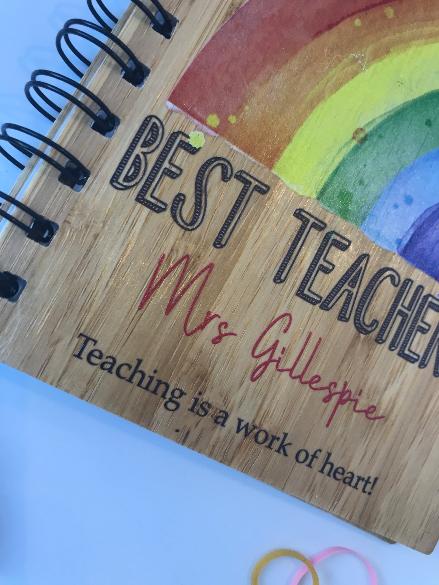 Teacher's wooden notebook