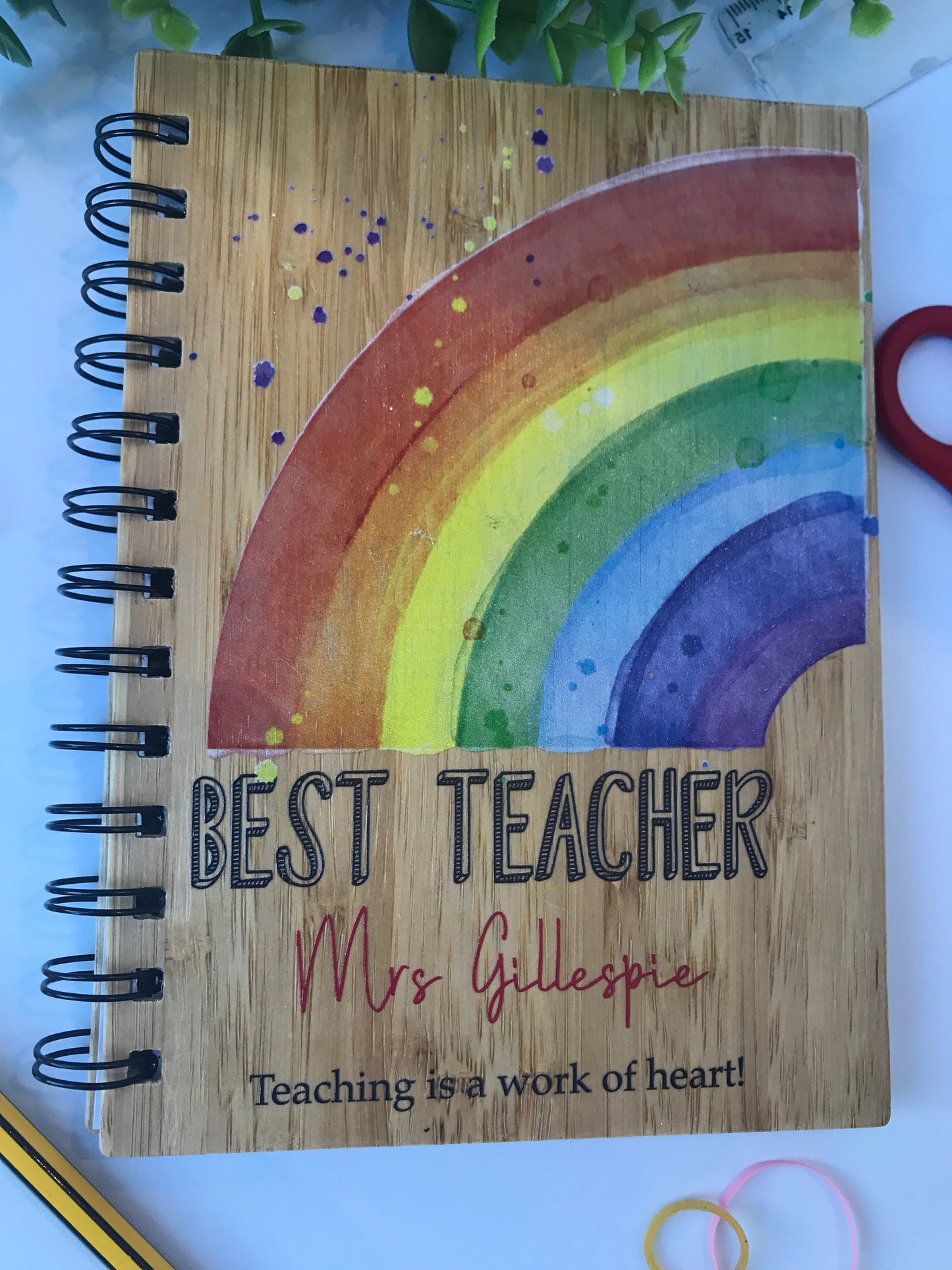 Teacher's wooden notebook