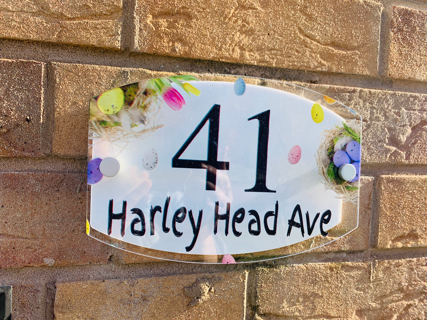 Spring / Easter door number plaque