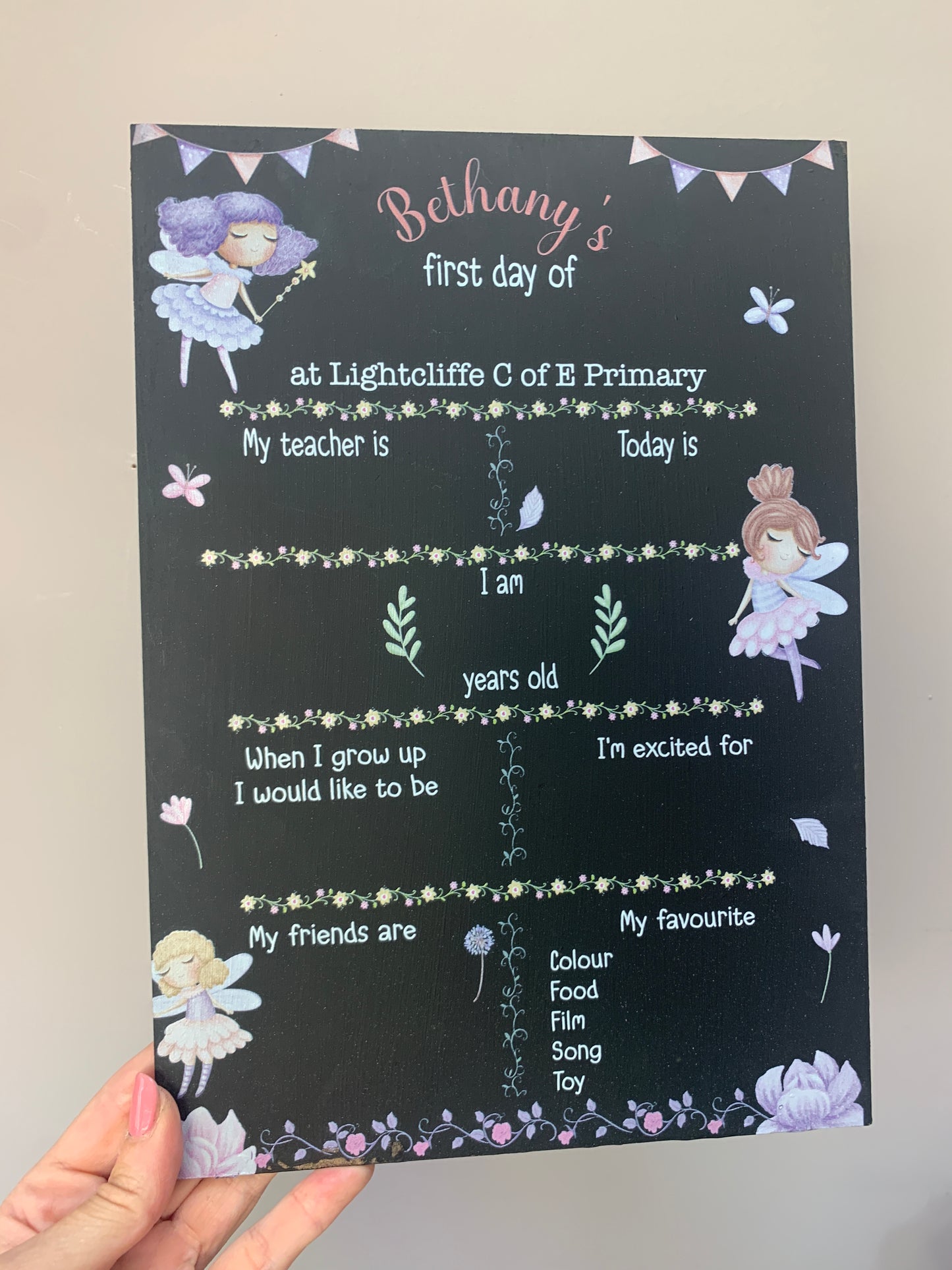 Fairy First AND last day of school sign