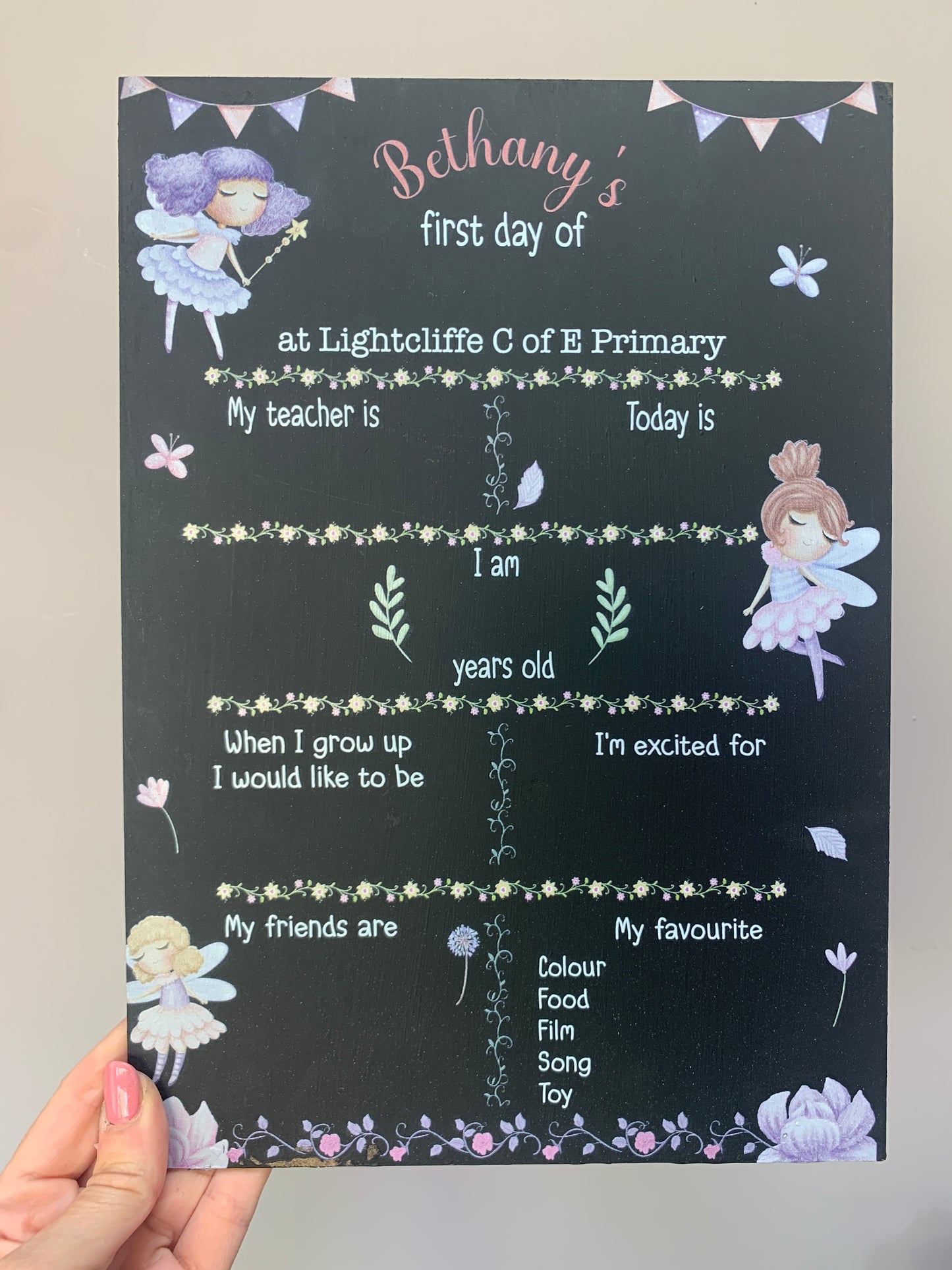 Fairy First AND last day of school sign