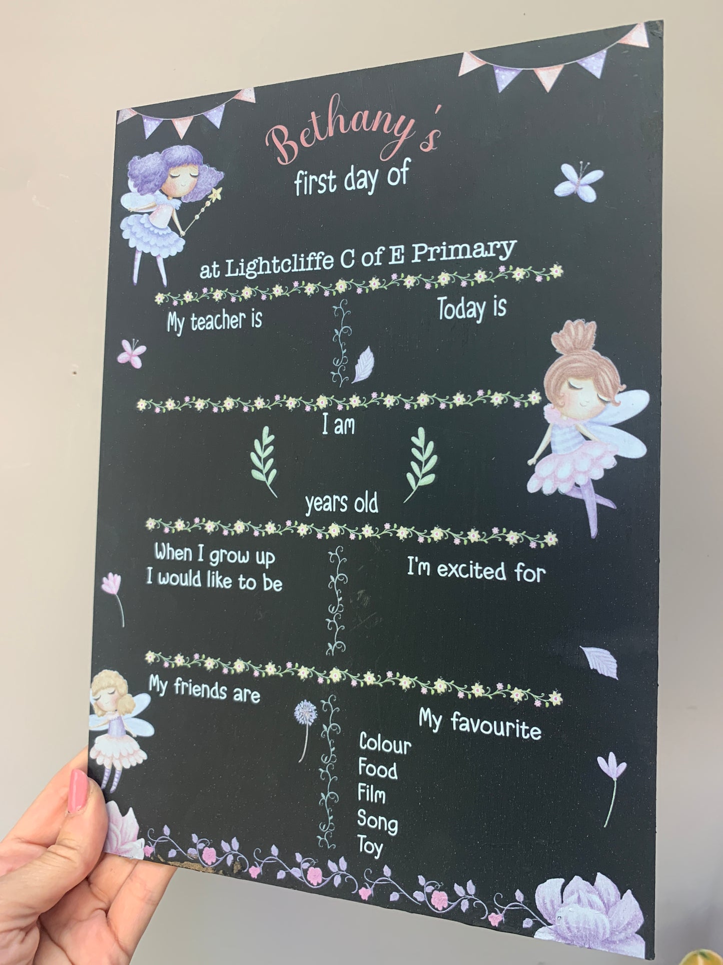 Fairy First AND last day of school sign