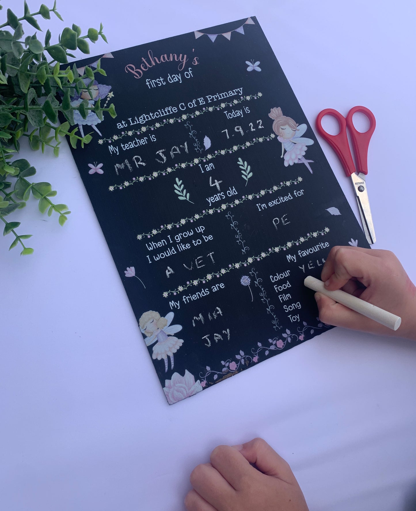 Fairy First AND last day of school sign