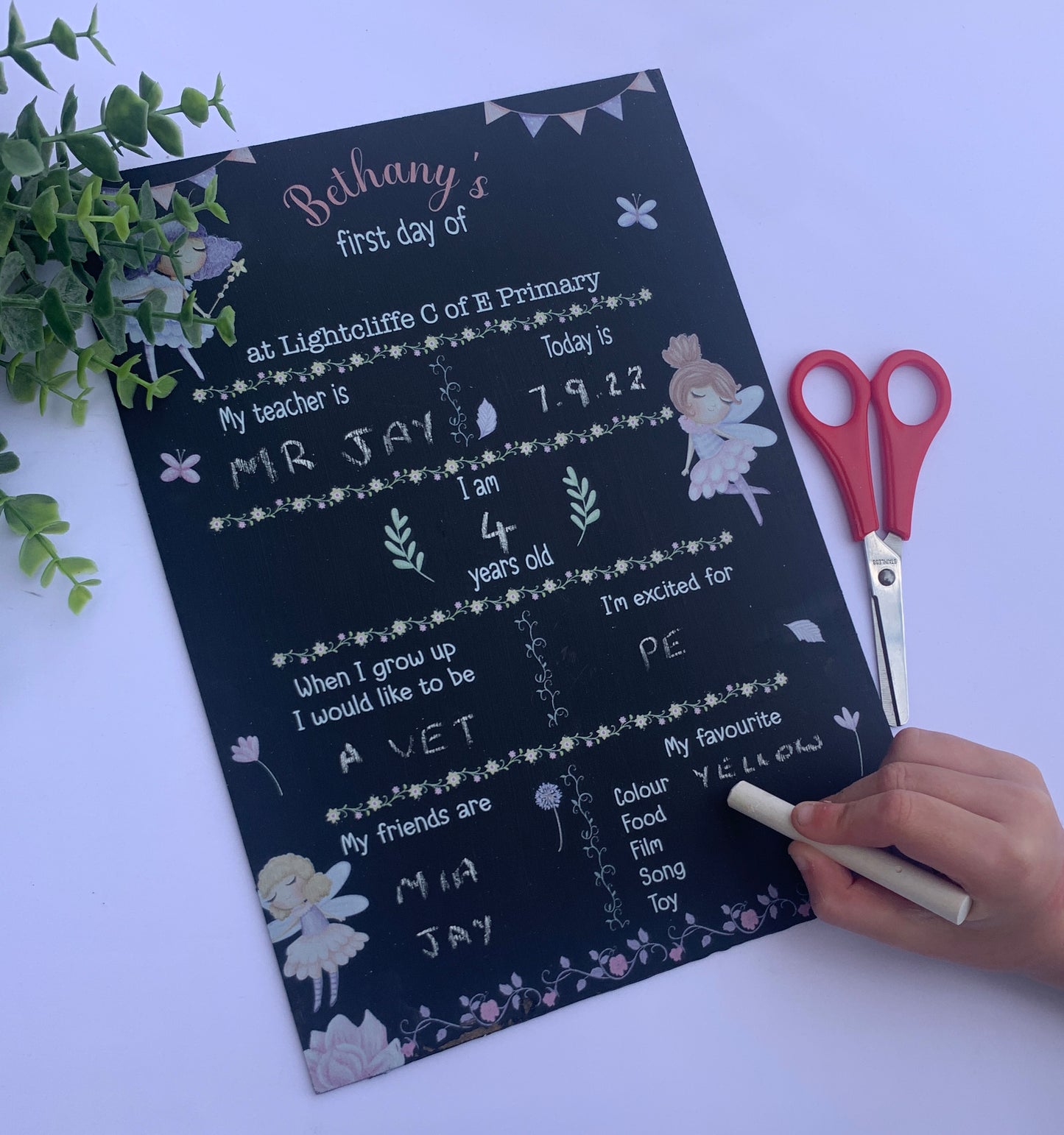 Fairy First AND last day of school sign
