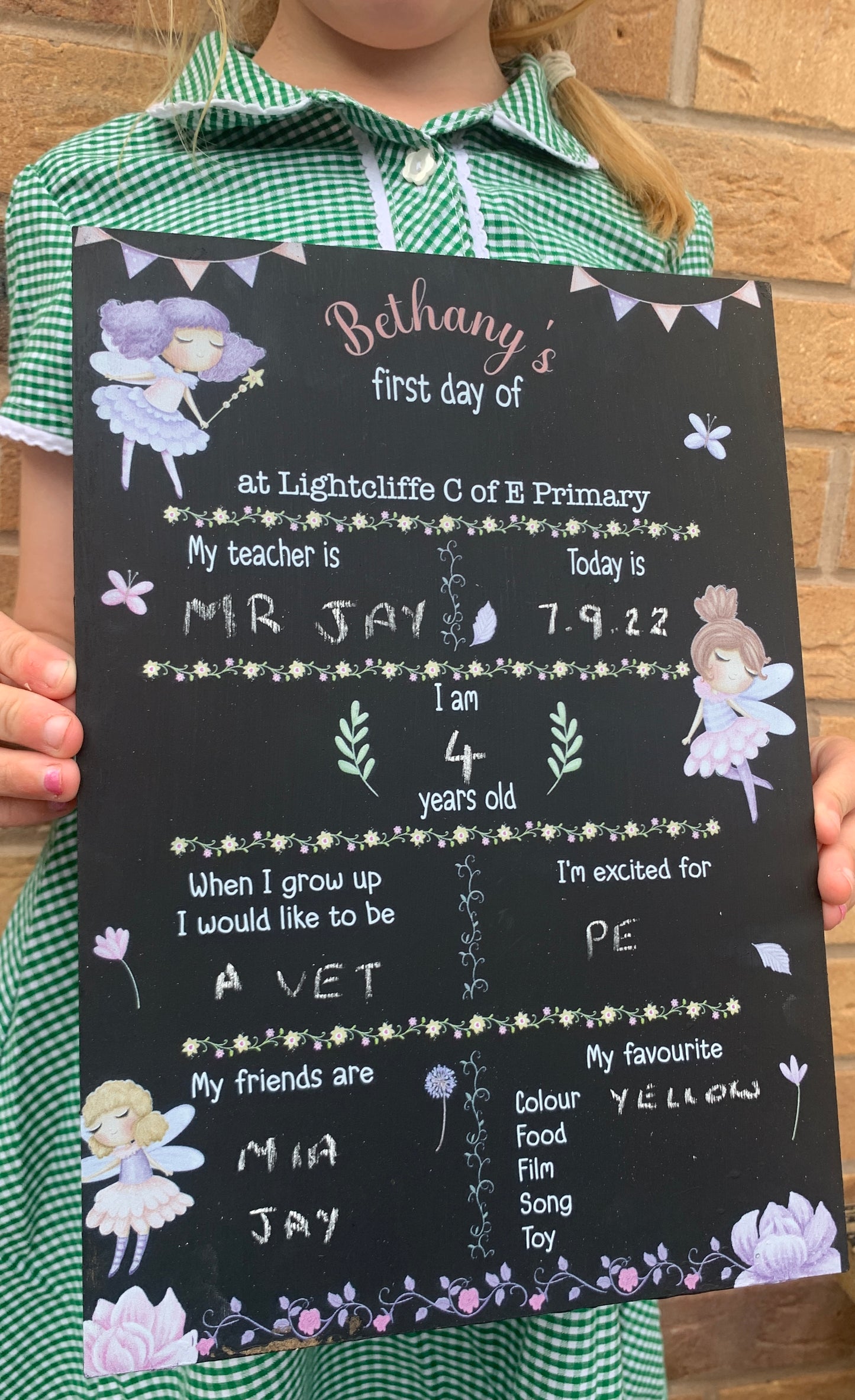 Fairy First AND last day of school sign