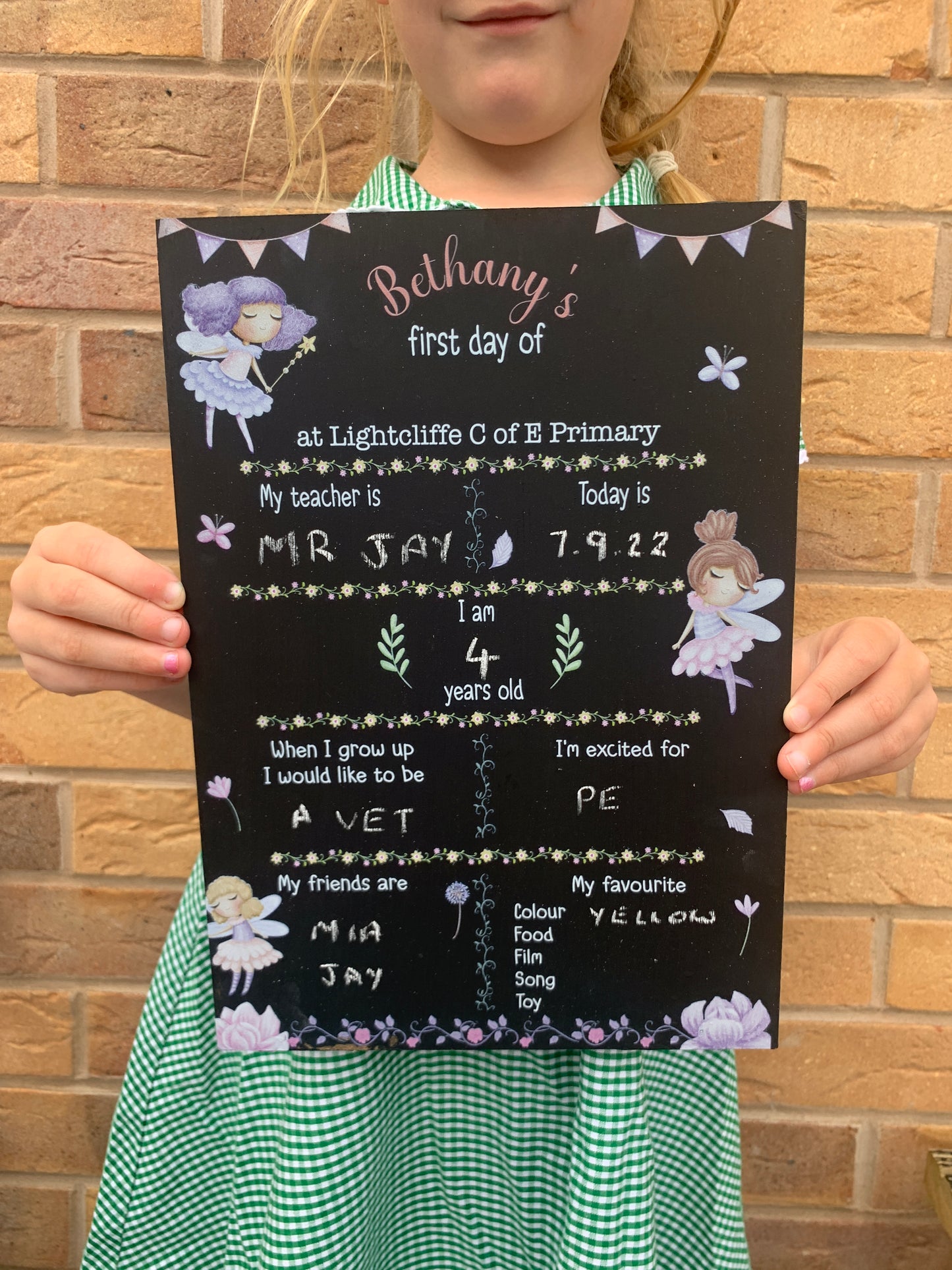 Fairy First AND last day of school sign