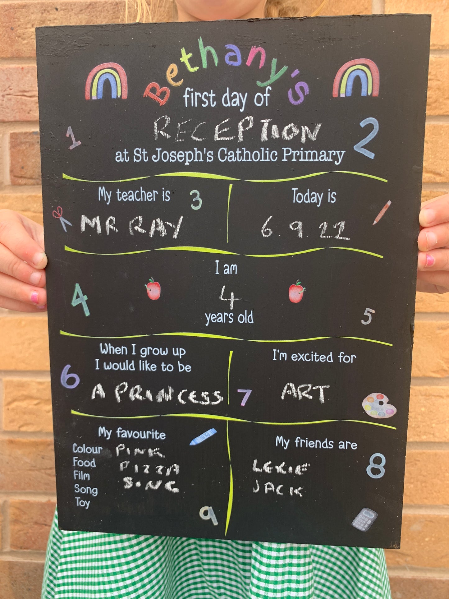 Rainbow First AND last day of school sign