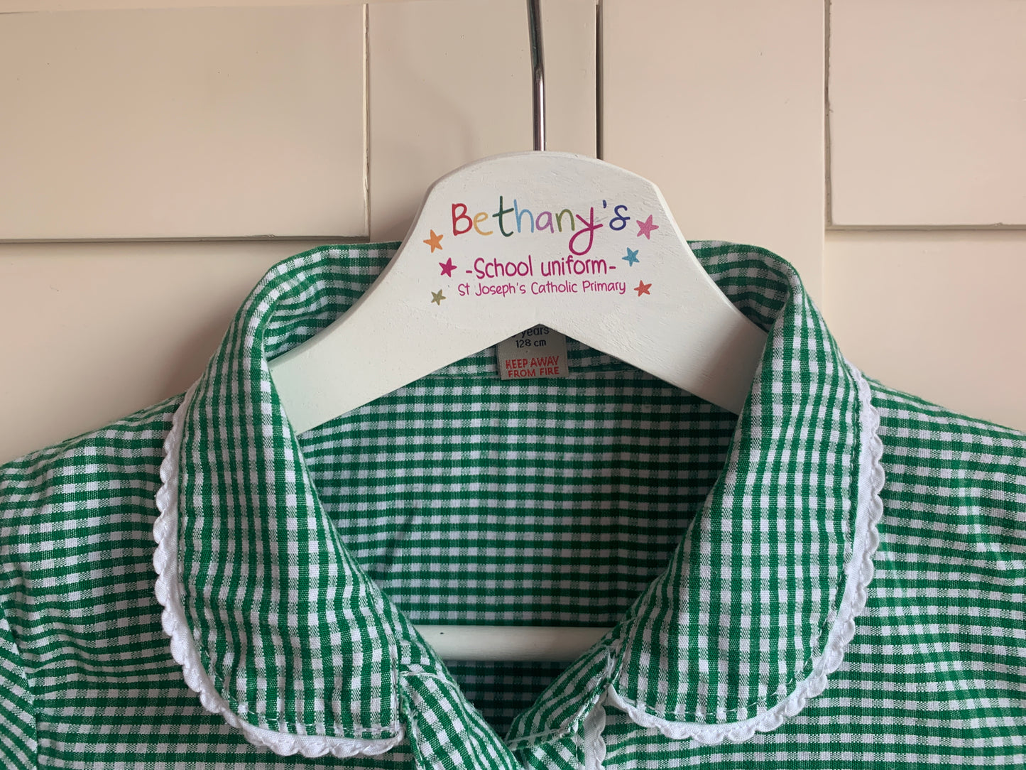 Personalised school uniform hanger