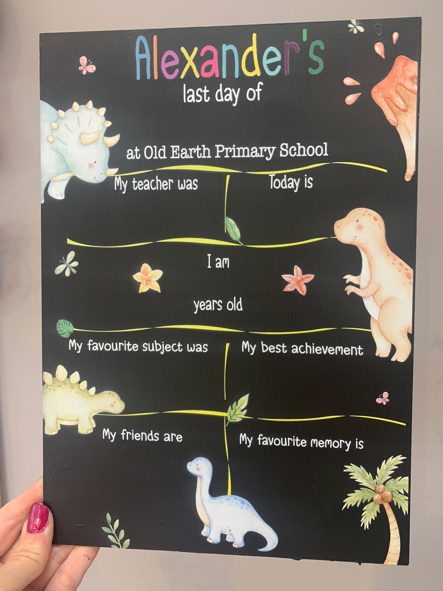 Dinosaur First AND last day of school sign