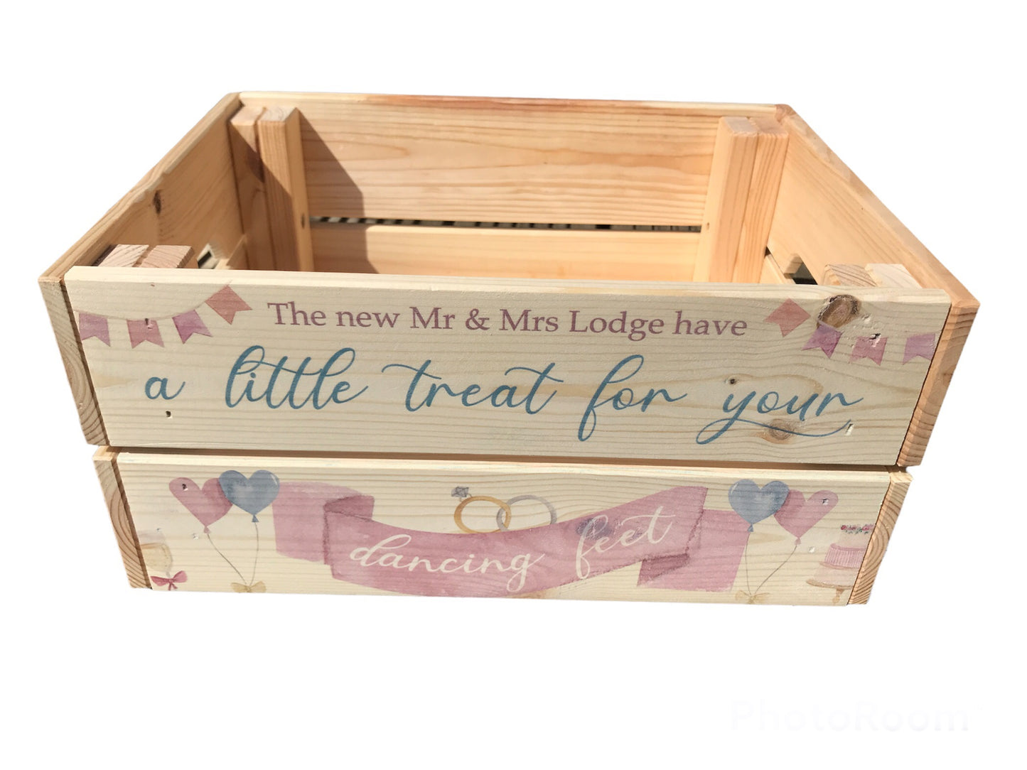 Dancing feet wedding crate
