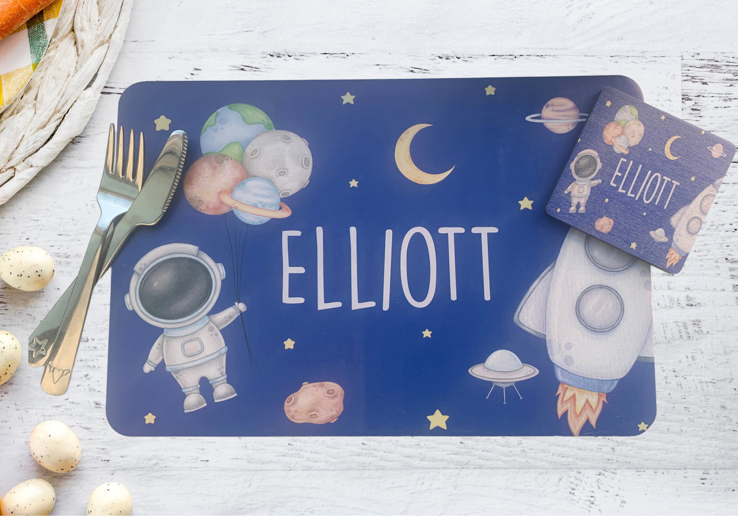Space placemat and coaster