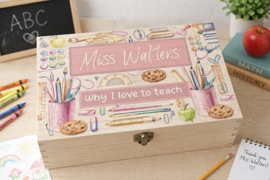 Teacher Stationary keepsake box
