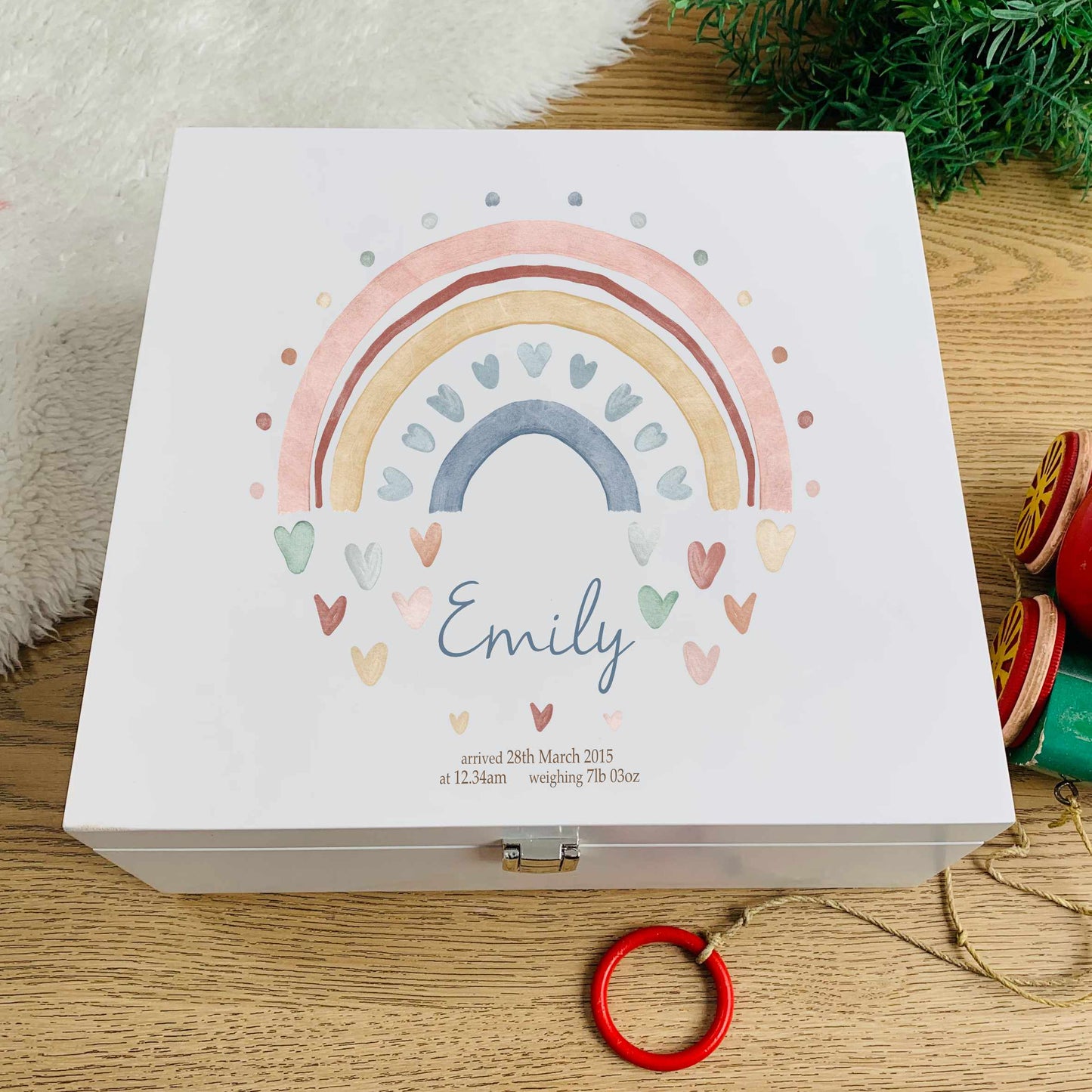 Boho rainbow keepsake box