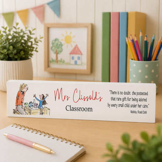 Personalised Teacher Thank You Block Sign