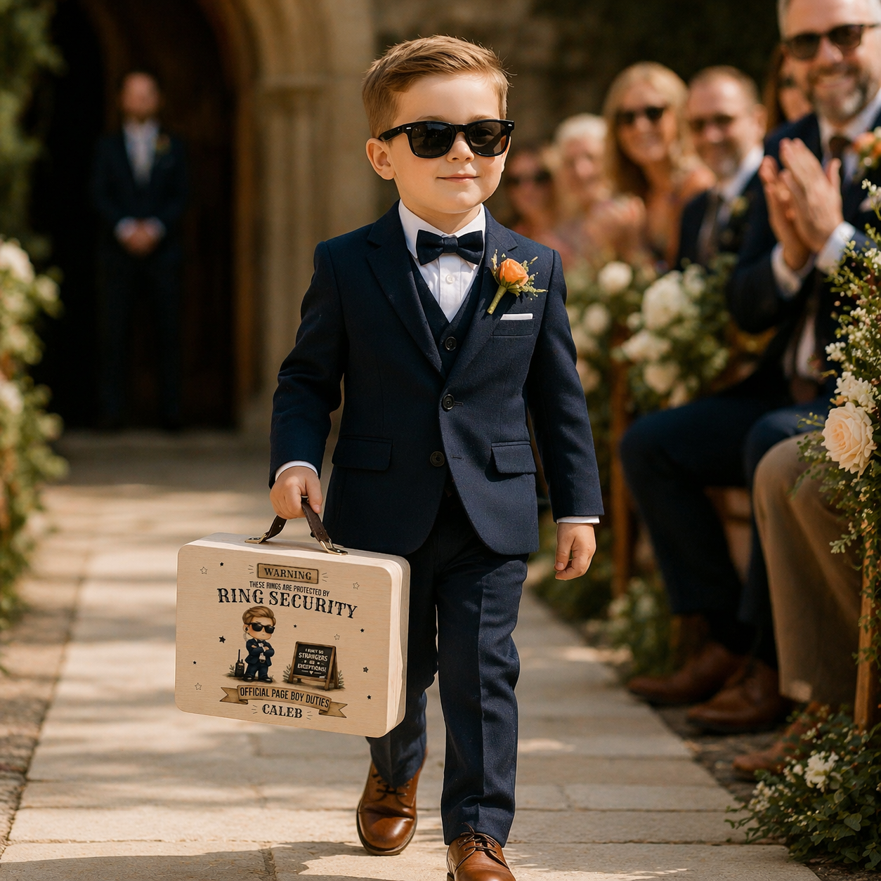 Personalised Wedding Ring Bearer Security Box