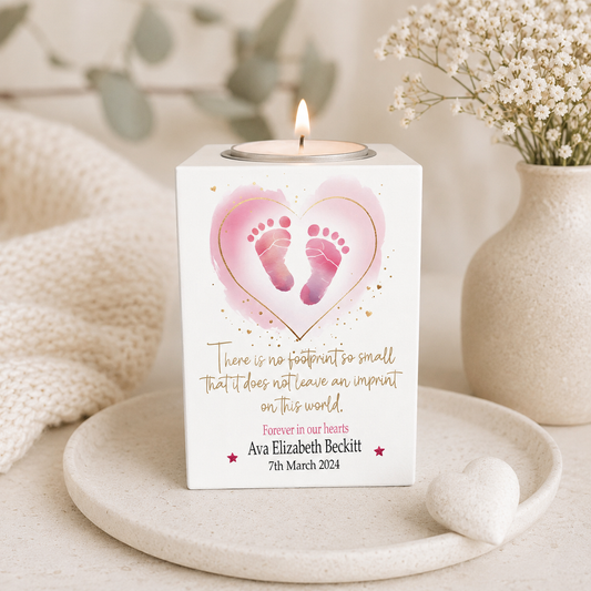 Footprint memory candle holder