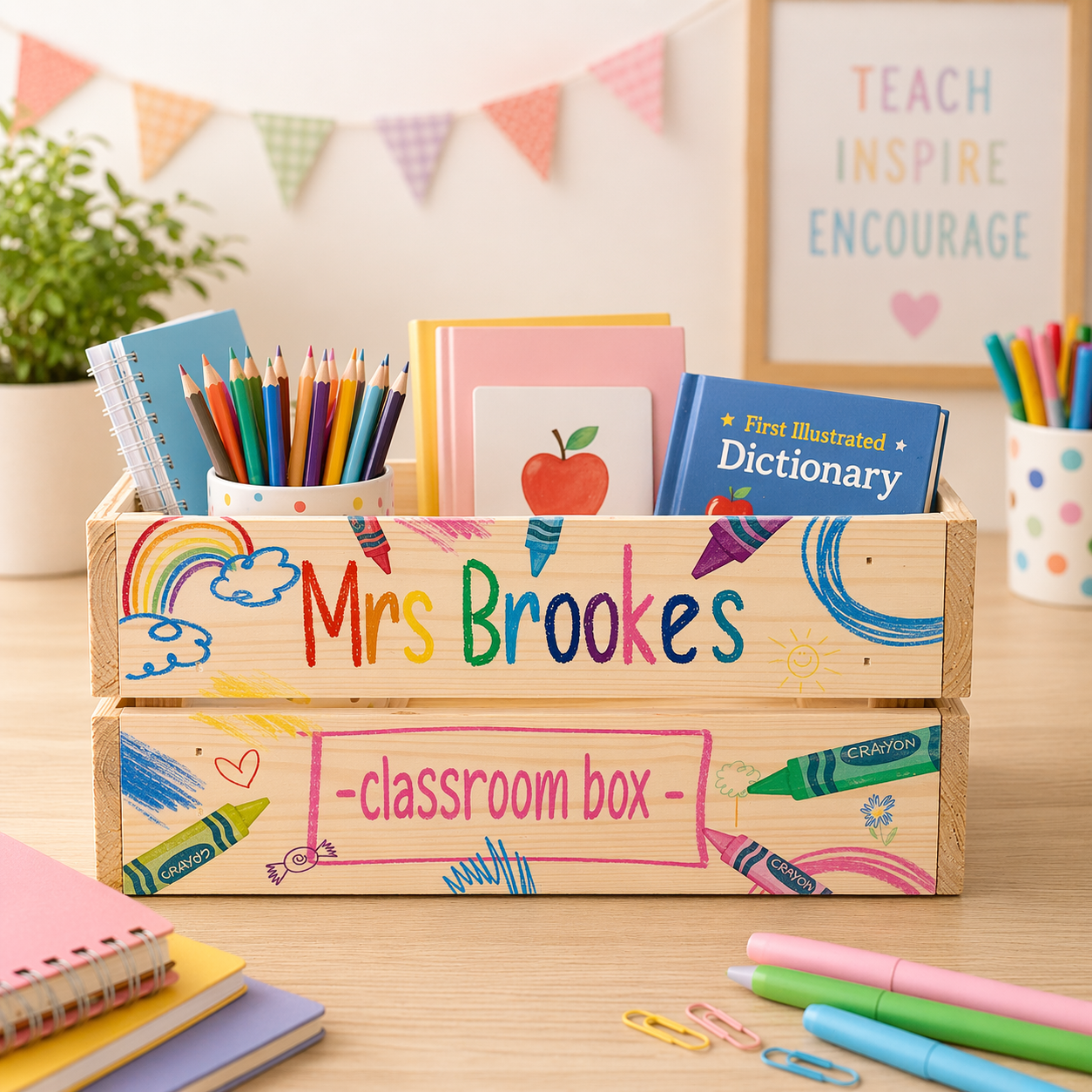 Crayon school box