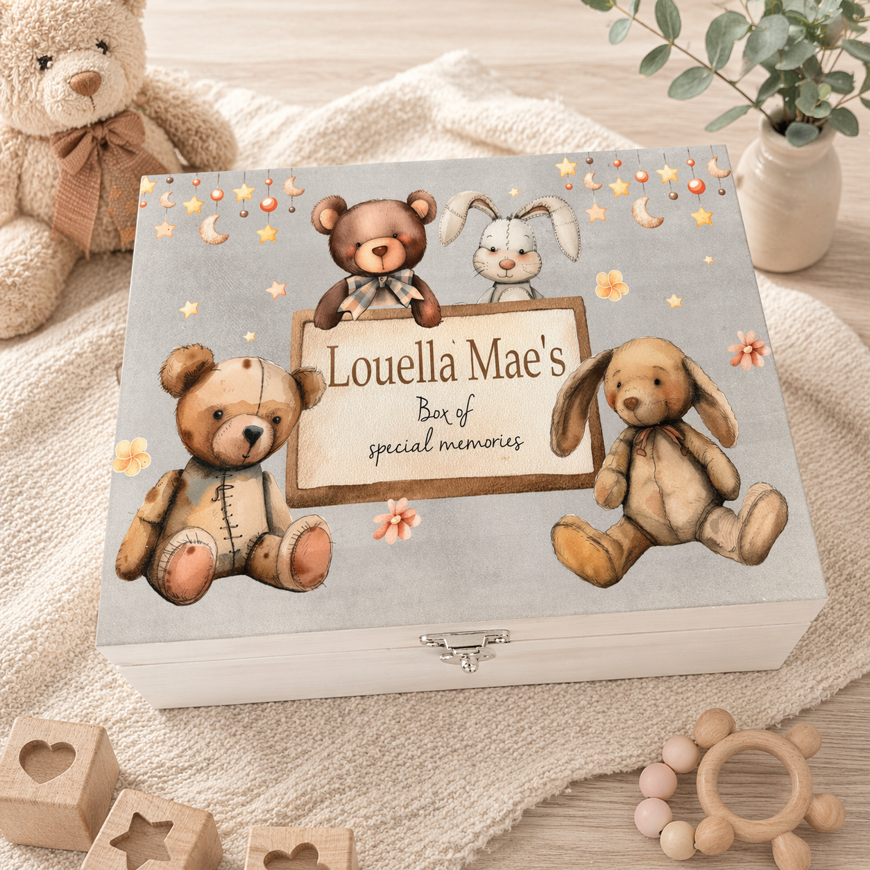 Rabbit and Bear keepsake box