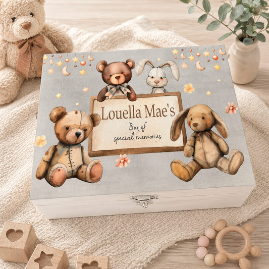 Rabbit and Bear keepsake box