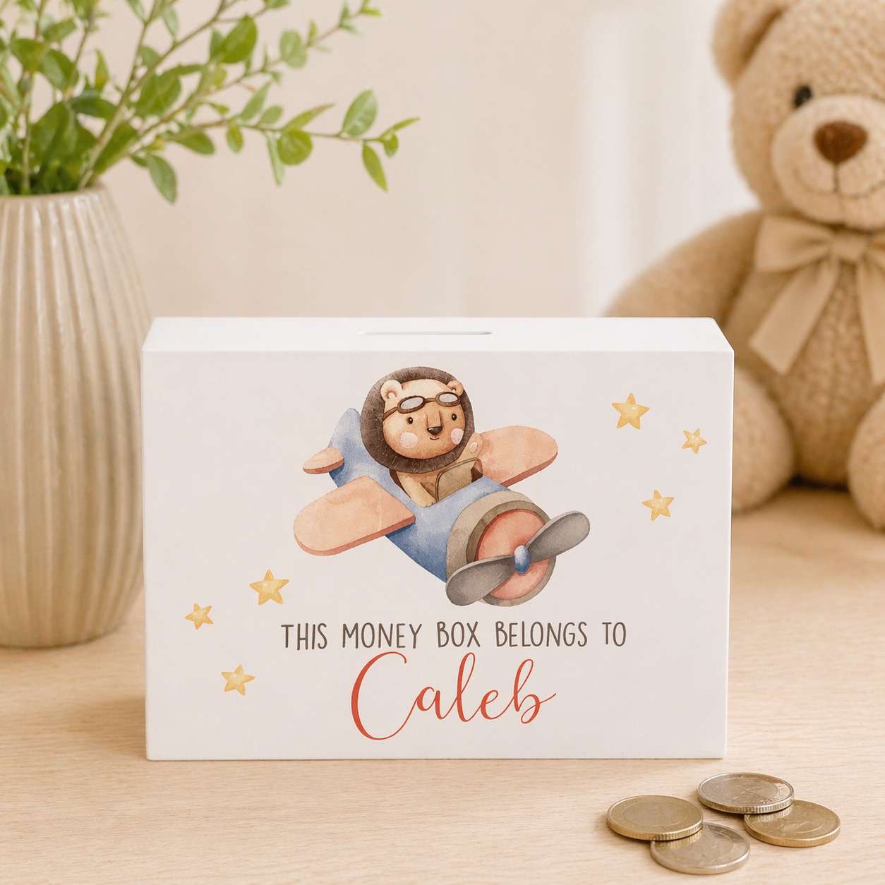 Lion plane money box