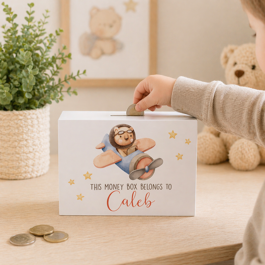Lion plane money box