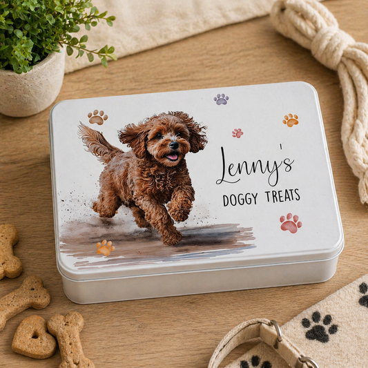 Dog treat tin