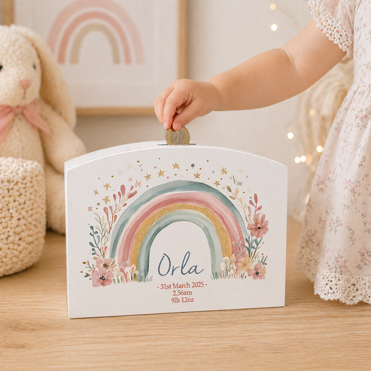 Pastel Rainbow money box