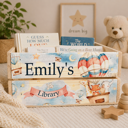 Hot air balloon personalised crate