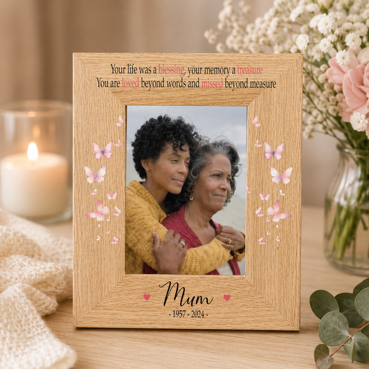 Butterfly memorial photo frame
