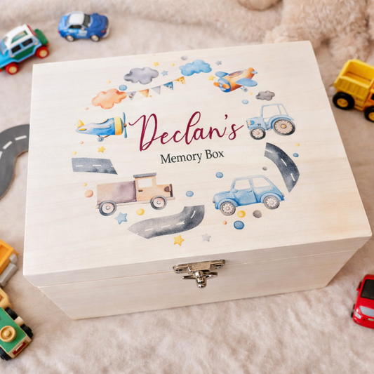 Vehicle wreath keepsake box
