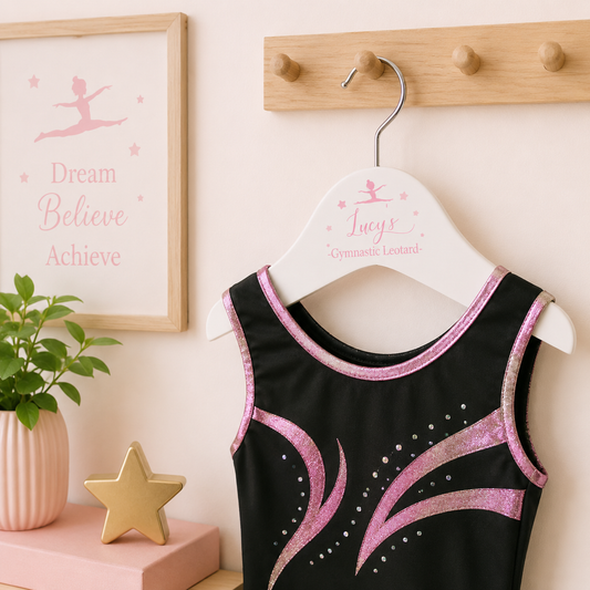Personalised gymnastics leotard hanger