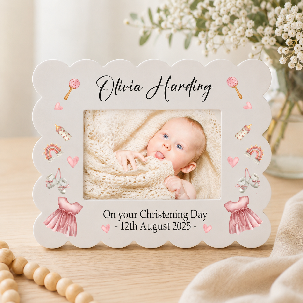 Boho Girl Cloud shaped photo frame