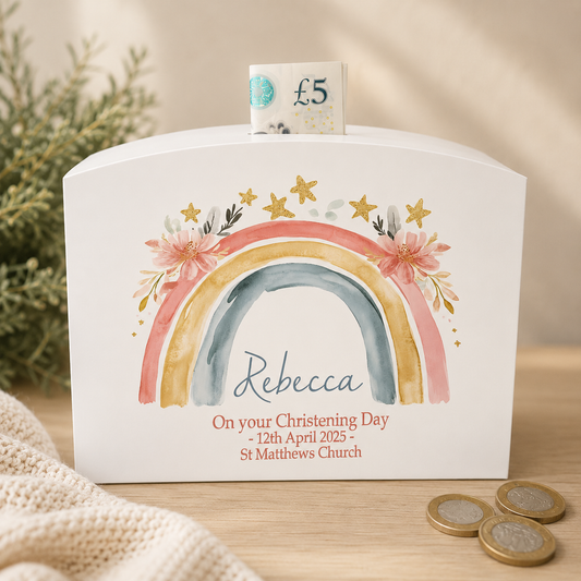Boho Rainbow money box