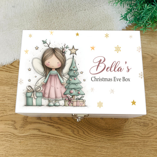 Christmas Fairy Girl Luxury White Christmas Box