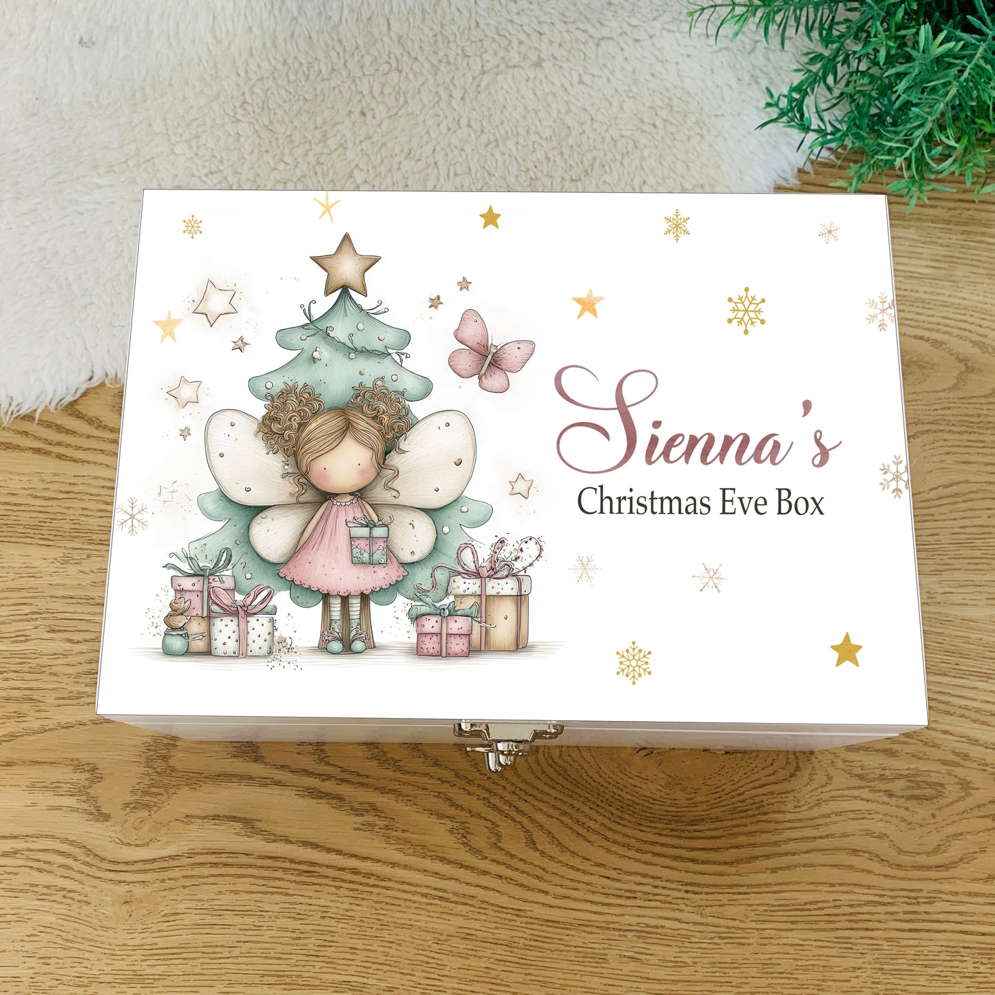 Christmas Fairy Girl Luxury White Christmas Box