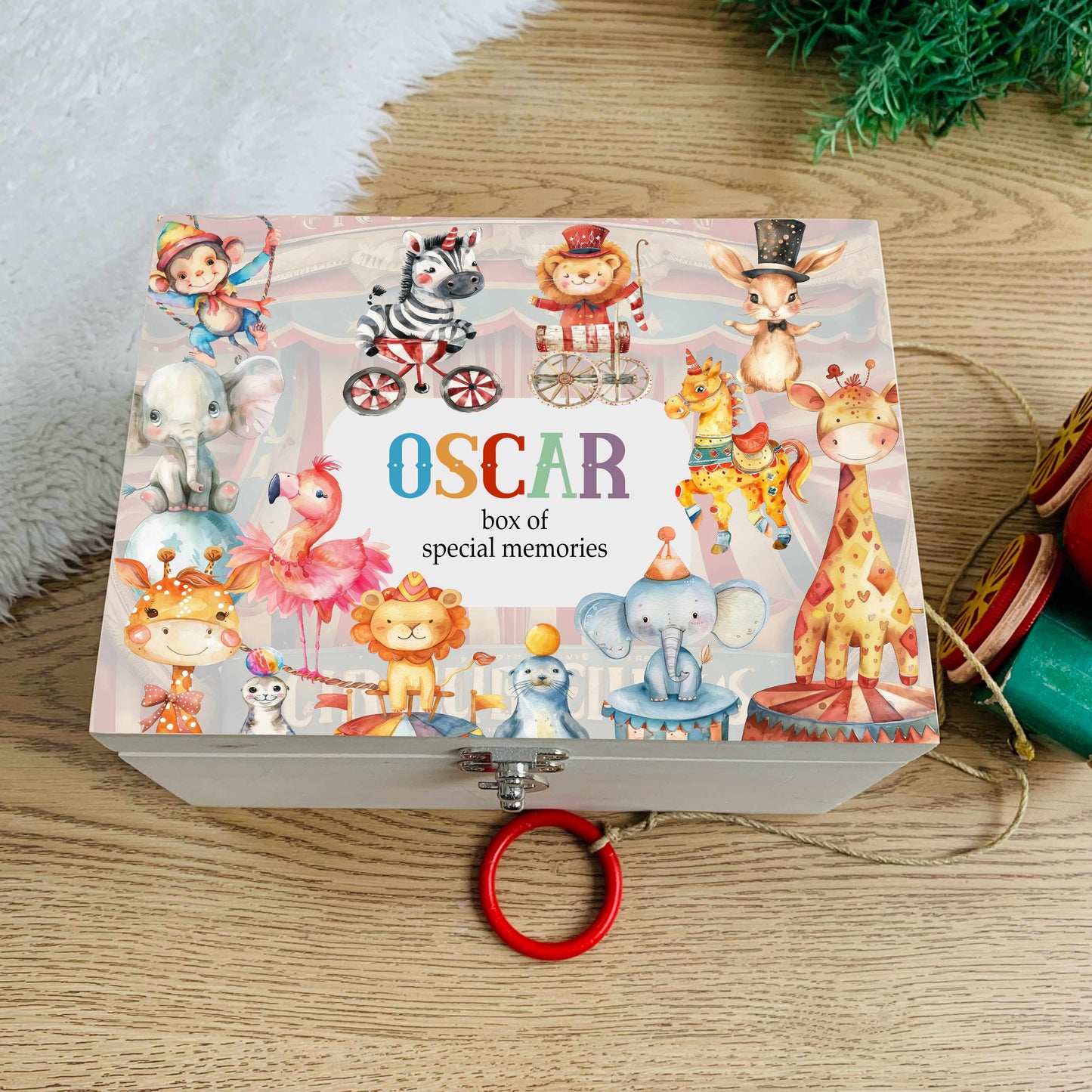 Circus animal keepsake box