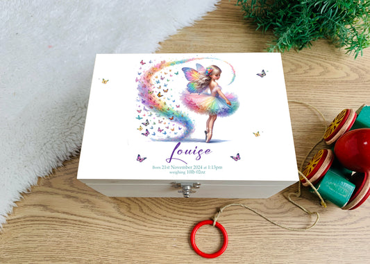 Rainbow Ballerina luxury white jewellery box with mirror