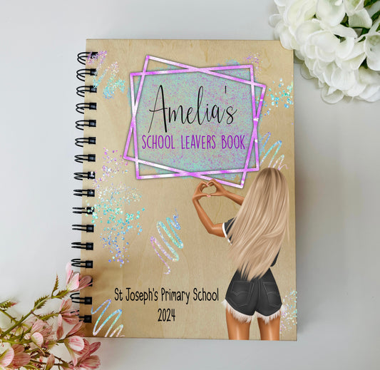 Young ladies wooden school leavers scrapbook