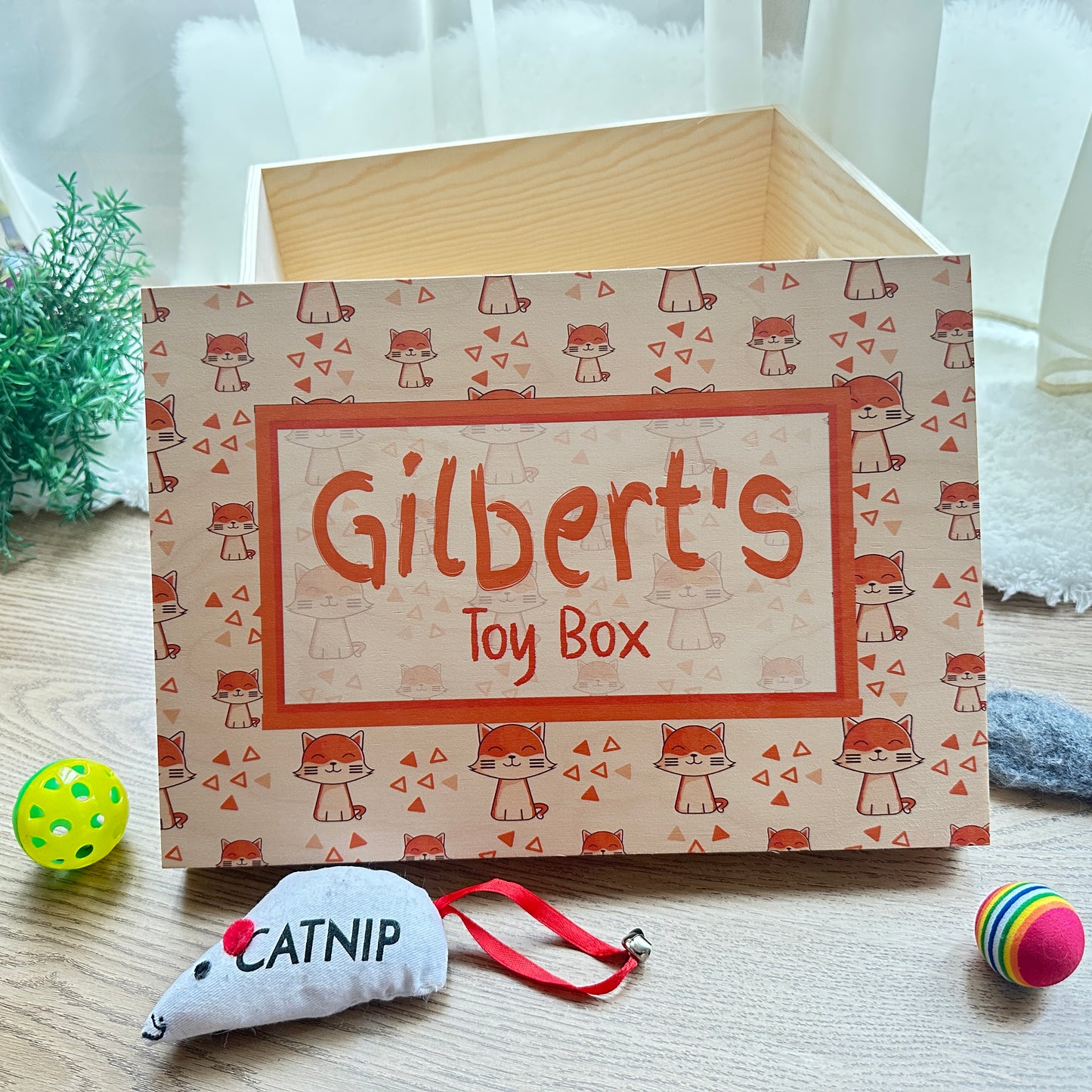 Cat Toy Box Lift Off Lid Box