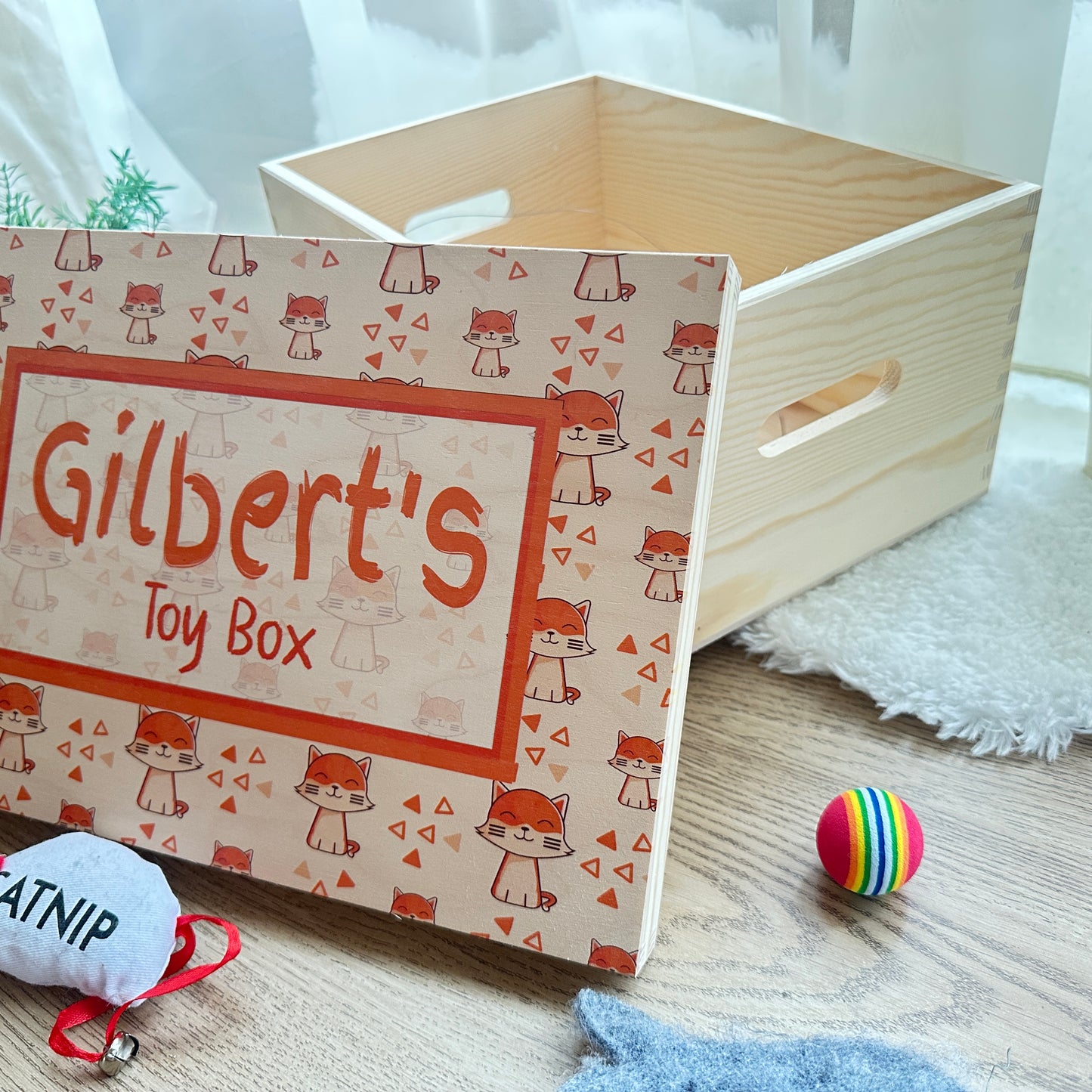 Cat Toy Box Lift Off Lid Box