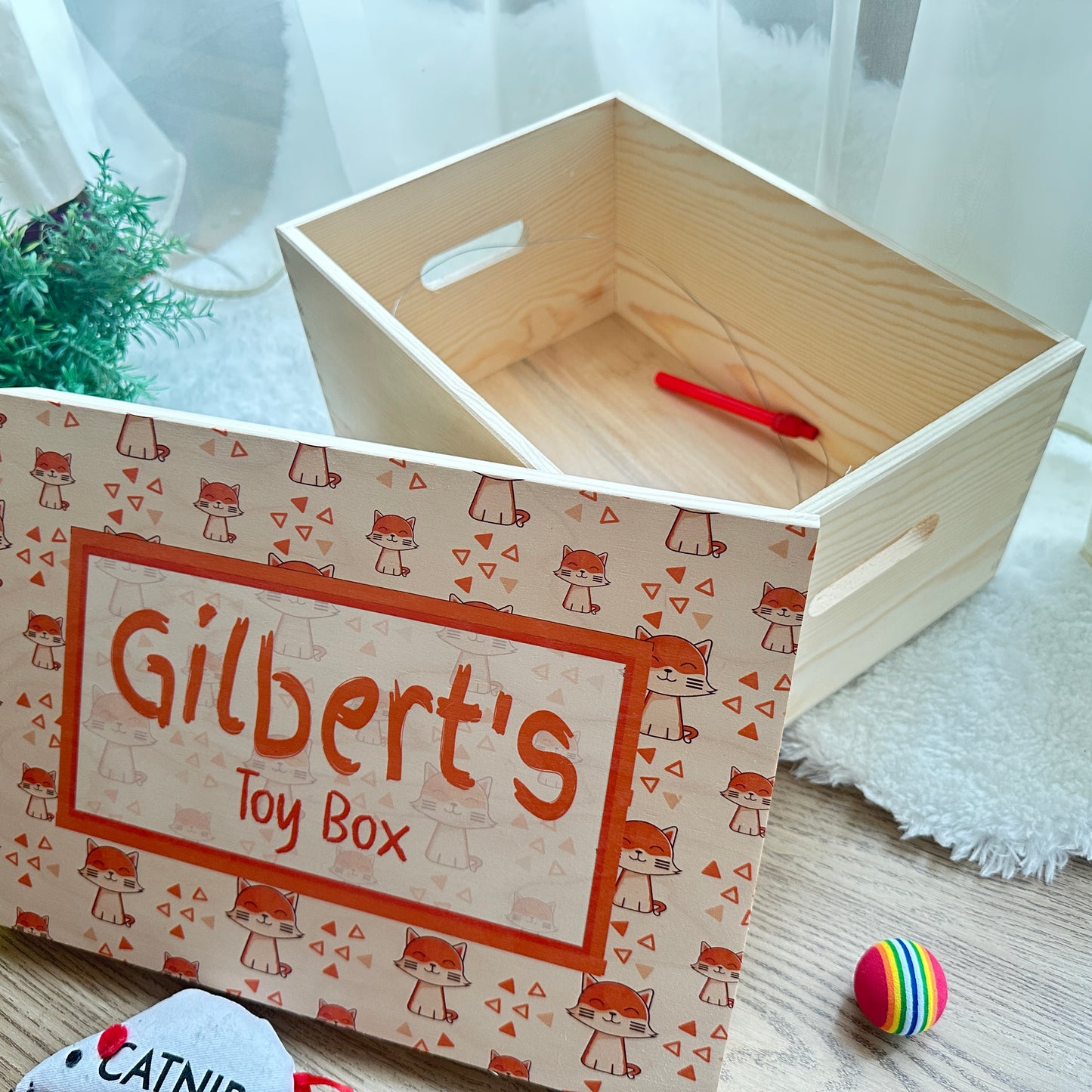 Cat Toy Box Lift Off Lid Box