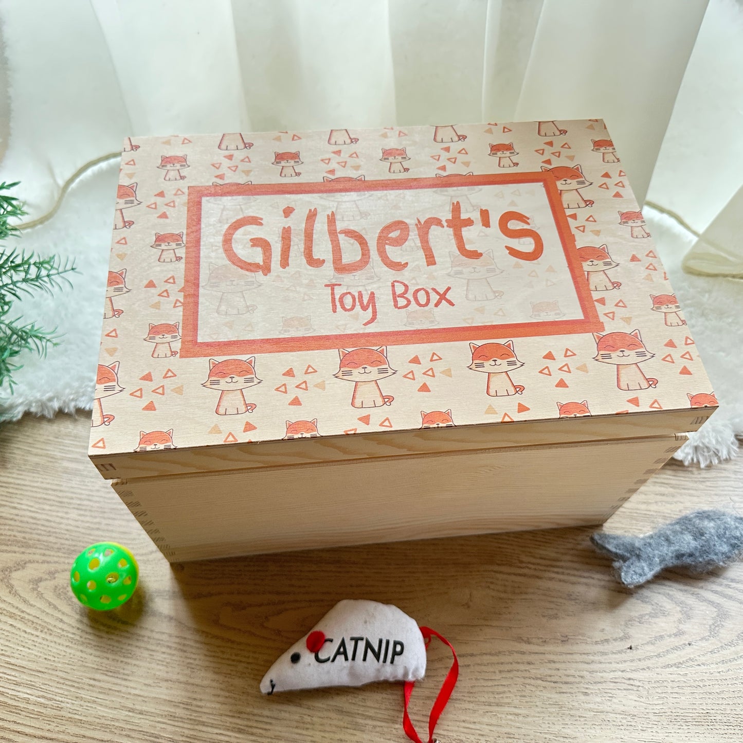 Cat Toy Box Lift Off Lid Box