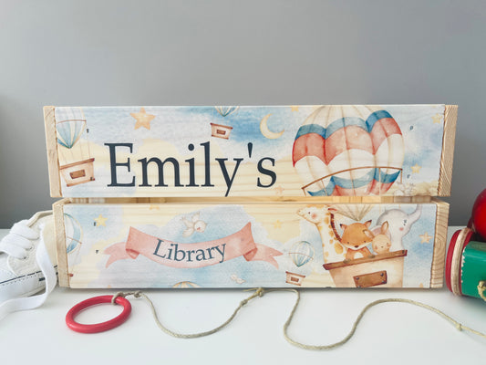 Hot air balloon personalised crate