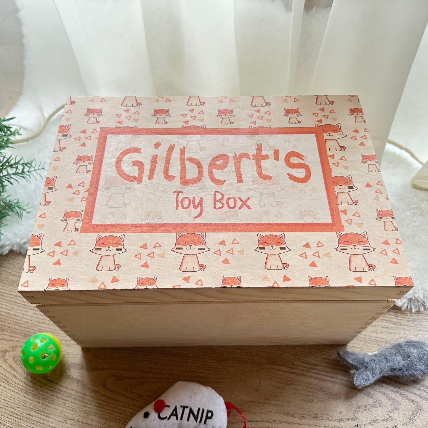 Cat Toy Box Lift Off Lid Box