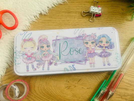 Glitter girls pencil tin