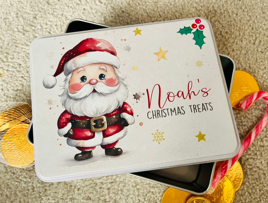 Santa Christmas tin