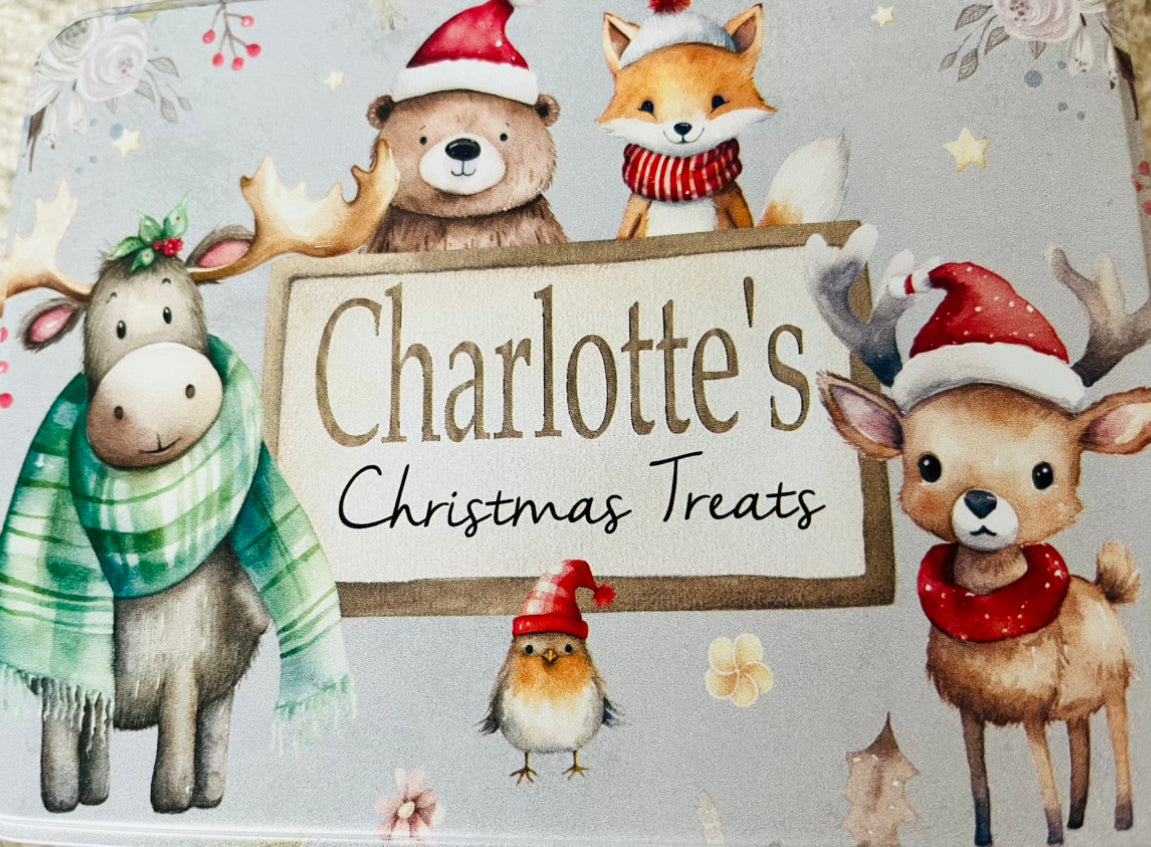 Woodland Animals Christmas tin